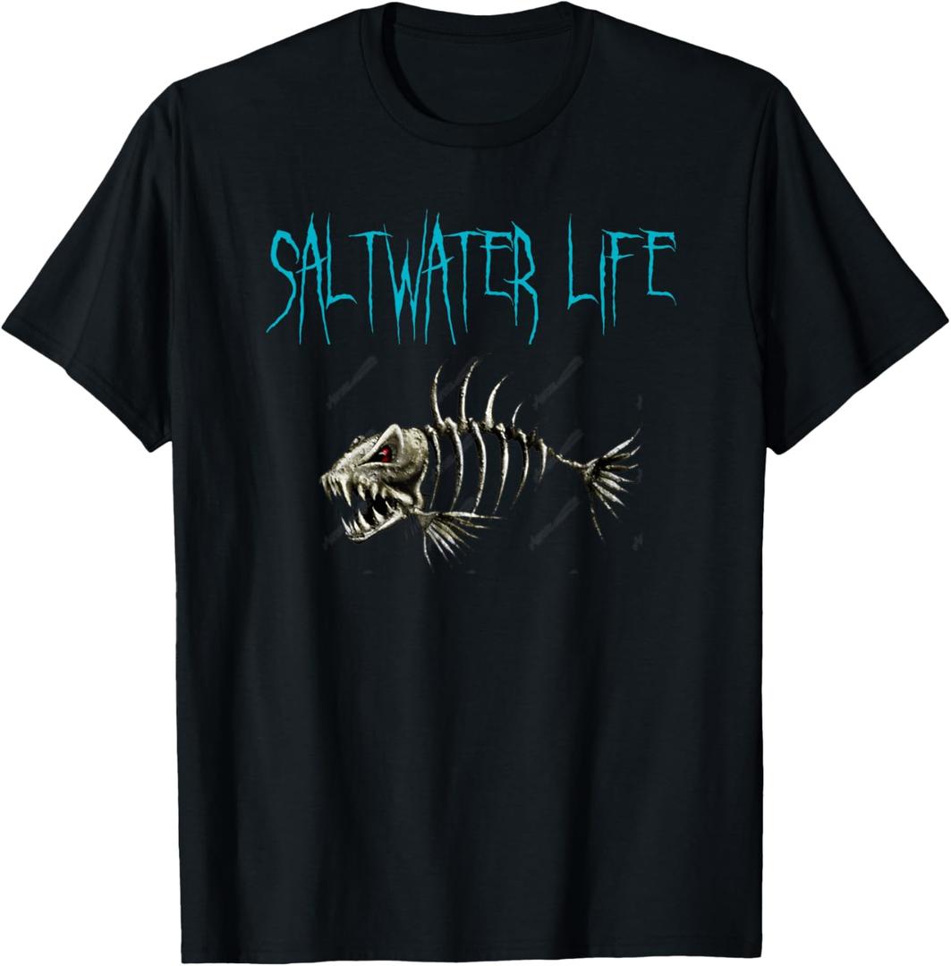 Saltwater Life T-Shirt Fishing Shirt Gift T-Shirt, Small