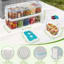 Snackle Box Container: Snack Organizer Divided Serving Tray with Ice-Pack, Portable Double-layer Tray Snackle Box for Food and Drink, Snack Platter for Travel Beach Picnic (White - 10 Tray)