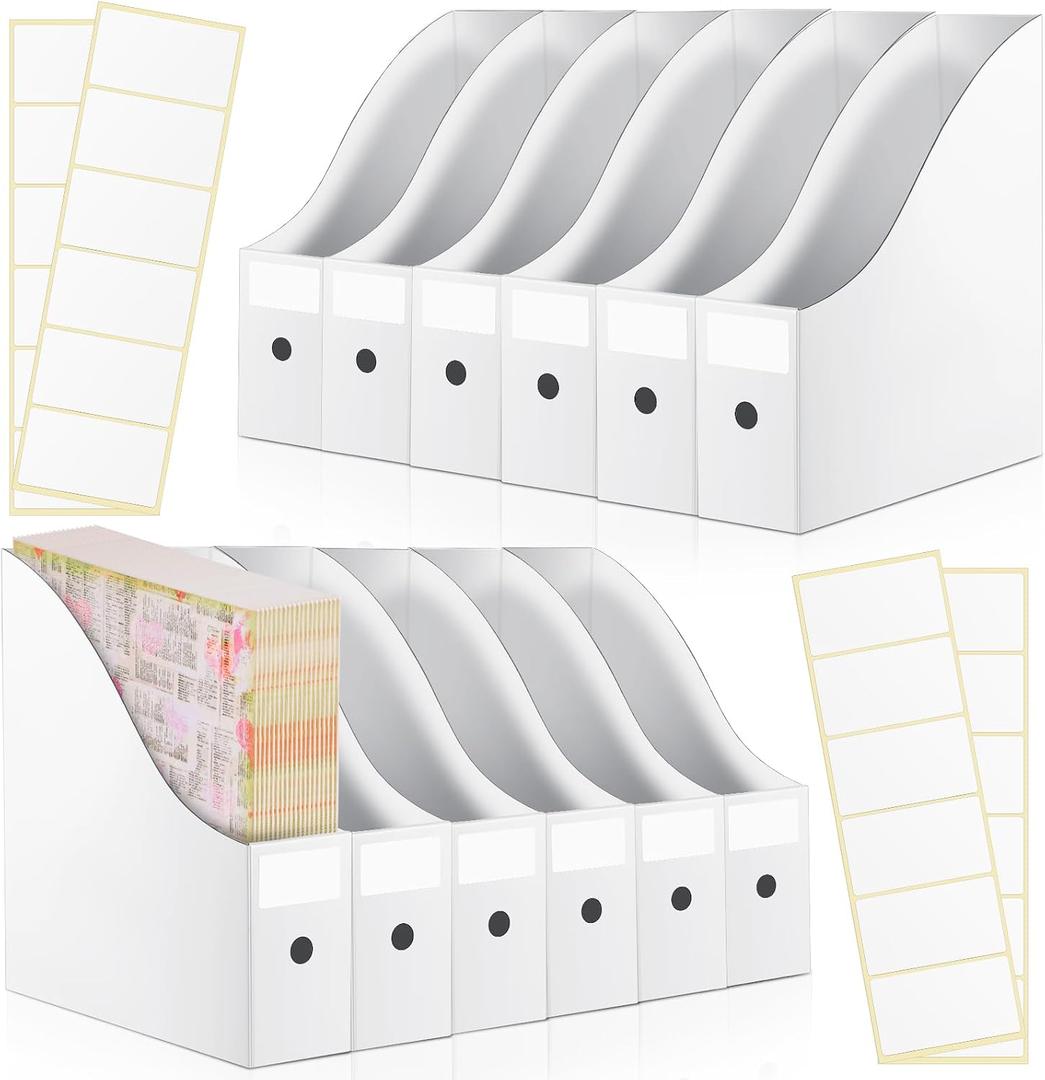 Thenshop 12 Pcs Scrapbook Paper Storage 12 x 12 Paper Storage Organizer with Tabs Foldable Scrapbook Cardboard Holder Bin for Vinyl Sheet File