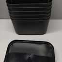 ORGIDOL 6 Pack Black Storage Bins with Lids Stackable Storage Container for Organizing, Black Storage Boxes with Handle for Shelves, Cute Organizer Bins for Craft, Snacks, 9.85x6.9x5.7 inch
