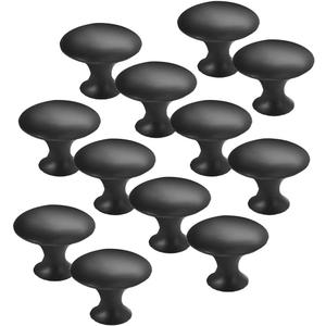 4 x 15 Pack Black Cabinet Knobs - 1.18 Inch (30mm) Round Zinc Alloy Drawer Knobs, Dresser & Wardrobe Door Handles, Hardware for Kitchen, Bathroom, Bedroom