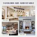 Linear Chandelier for Dining Room, Modern 5-Light Kitchen Island Lighting,Black Farmhouse Linear Chandelier with Glass Shades, L39IN+W5.5IN+H7.9IN