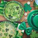 180PCS St. Patrick's Day Party Supplies - Shamrock Paper Plates & Napkins Kit for Happy St. Patrick's Day Decorations, Includes Dinner & Dessert Plates