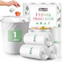 1 Gallon 110 Counts Strong Trash Bags Garbage Bags by Teivio, Bin Liners, for home office kitchen (Clear)