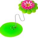Vigar Flower Power Bathtub Drain Stopper, Tub Stopper with Chain and Daisy-shaped Floaty, 4-1/10 Inches, Perfect Bathroom Accessories, Pink, Green