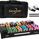 Guitar Pedal Board, Pedalboard 28" x 13.78" 6.83 lb Lightweight Aluminum Alloy, Pedal Board with Carry Bag, Hook Loop Strips