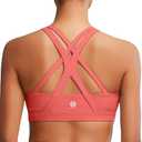 RUNNING GIRL Sports Bra for Women, Medium-High Support Criss-Cross Back Strappy Padded Sports Bras Supportive Workout Tops L