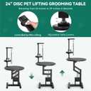 YITAHOME Electric Lift Dog Grooming Table 24" Rotating Desktop Pet Grooming Table for Dogs at Home, Adjustable Overhead Arm & Tool Organizer Dog Grooming Station, Black