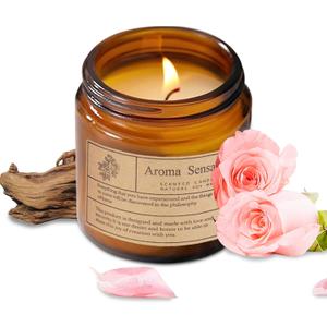 Organic Sandalwood Rose Candles - Non Toxic Soy Candles for Home, Stress Relief & Meditation (7oz) (1 Pack)
