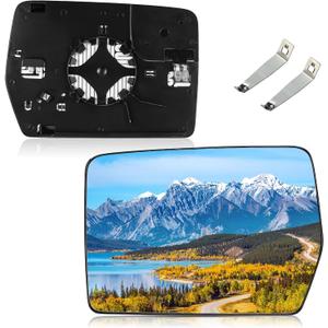 BDFHYK Driver Left Side Heated Mirror Glass Compatible with F150 2004-2014 Side View Exterior Mirror Glass with Backing Plate, Replaces 4L3Z-17K707-DB, 4L3Z17K707DB(Left)