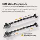 EaseLife 6FT Sliding Pocket Door Hardware Kit with Soft Close Mechanism, Aluminum Box Rail Kit,Slide Smoothly Quietly,Easy Install,No Door (68.5in Track for 24"~36" Wide Single Door)