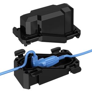 Small Weatherproof Outdoor Electrical Connection Box for 90 Angle Plugs734inch, IP66 Water-Resistant Extension Cord Cover for Plug, Extension Cables, Holiday Lights, Black