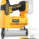 Brad Nailer for Dw 20V Battery,2 in 1 Nail Gun & Staple Gun with 1000 Nails &1000 Staples,18 Gauge Nail Gun for Wood CarpentryBattery Not Included