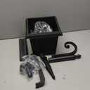 Solar Lamp Post Light with Planter, Outdoor Solar Lights with Crackle Glass, Matte Black Outdoor Flower Pots, 2 in 1 Solar Post Lights Waterproof for Porch Garden Patio