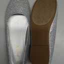 DREAM PAIRS Girls Dress Shoes Slip on Ballerina Flats for Wedding/Party (5 Big Kid, Muy-shine-silver Glitter)
