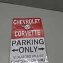 Corvette Gifts for Men, Corvette Accessories, Vintage Metal Corvette Parking Only Signs