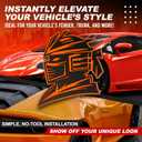 Samurai Emblem, Custom 3D Car Badge Universal Exterior Accessories for Car, Truck, SUV, Motorcycle (Set of 2) (Orange)