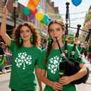 GONOSEED 6Size Shirt+Earrings St Patricks Day Shirt Women St Patricks Day Outfits for Women Shamrock Earrings Accessories (Small)