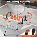VEVOR Sliding Shower Chair, 400 lbs Tub Transfer Bench for Bathtub with Swivel Seat, Shower Bench with Pivoting Arms and Backrest, Height & Width Adjustable for Handicap, Seniors, Elderly and Disabled
