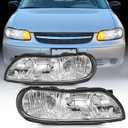 Nilight Headlight Assembly Compatible with 1997 1998 1999 2000 2001 2002 2003 Malibu 2004 2005 Chevy Classic 1997-1999 Oldsmobile Cutlass Replacement Headlamp Chrome Housing Clear Reflector