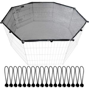 Universal Octagonal Dog Playpen Top Cover, Provide Shade and Security for Pets Outdoor and Indoor, Fits All 24" Wide 8 Panel Pet Exercise Pen (8x24 W Cover, Mesh)