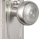 Brushed Nickel Door Knob Privacy Bedroom Bathroom with Lock, Vintage Interior Door Handle with Plate for Hallway, Closet, Farmhouse Style(1 Pack)