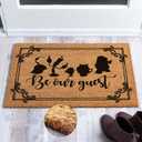 Funny 'Be Our Guest' Welcome Mat - Personalized Monogrammed Coconut Coir Doormat, 23.6 x 15.7 inch, Non-Slip Outdoor Rug for Porch & Entrance Way