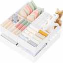 Criusia Drawer Organizer Clothes, 10 Pack Dresser Organizer for Baby Clothes, Underwear, Sock- Foldable Closet Organization and Storage Dividers Bins for Nursery, Bedroom (White) (10PACK)