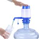 Portable Manual Water Pump 5 Gallon,Water Jug Dispenser Bottle Pump Drinking Water Pump with an Extra Short Tube and Cap Blue