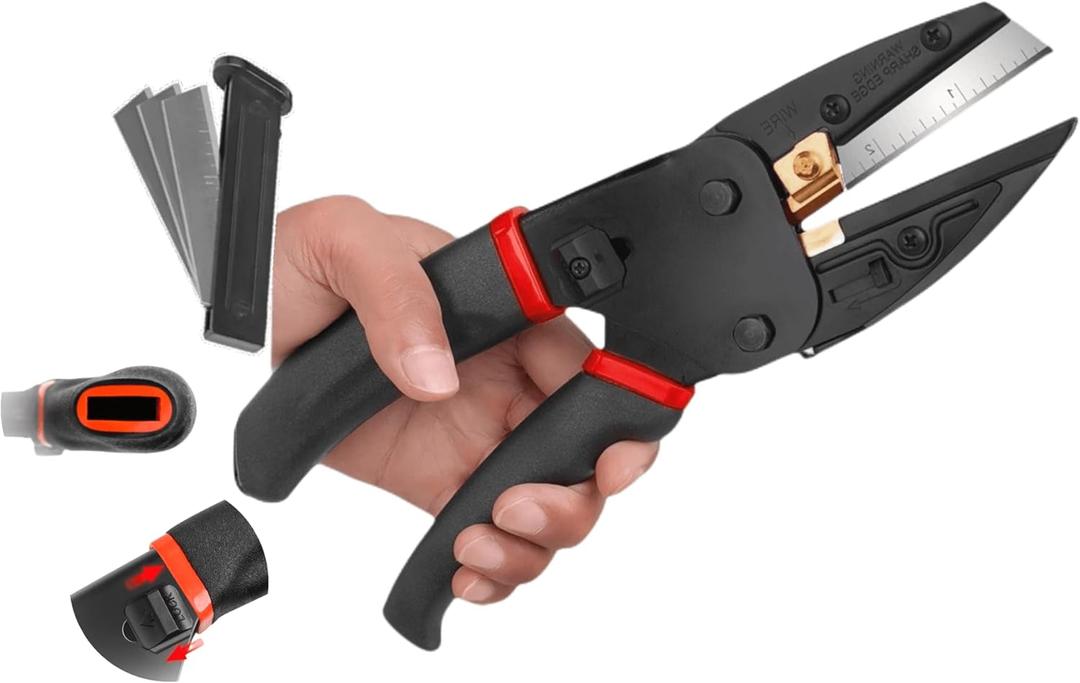 Multipurpose Heavy Duty Scissors All Purpose Utility Industrial Scissors - 6-in-1 Cutter with Safety Lock, Non-slip Handle, and Thread Trimming - Perfect for Soft Pipe, Fibre, Wood, Iron Wire, Box