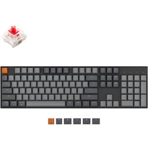 Keychron K10 Full Size 104 Keys Bluetooth Wireless Mechanical Gaming Keyboard for Mac Windows K Pro Red Switch, Multitasking/White LED Backlight/USB C Wired Computer Keyboard