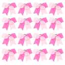 16PCS 8" Large Cheer Hair Bows Ponytail Holder Elastic Band Handmade for Cheerleading Teen Girls College Sports (Pink/Hot Pink, 1 Count (Pack of 16))