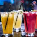 Glotoch Express 500 PCS Individually Wrapped Black Plastic Straws, 10.25'' Long, 0.24'' Diameter Disposable Drinking Straws for Every Occasion, Party, Made in USA