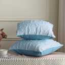 Mixweer Blue Bow Throw Pillow Covers 18x18 Set of 2 Coquette Decorative Pillow Covers Soft Plush Faux Wool Aesthetic Pillowcases Preppy Room Decor for Bed Sofa Couch Living Room