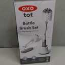 OXO Tot Bottle Brush with Nipple Cleaner and Stand Gray, 2-Pack