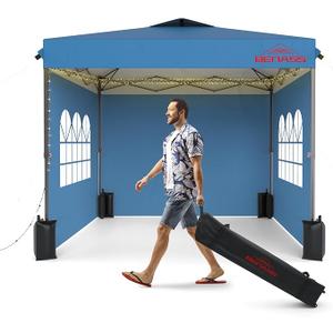 10x10 Outdoor Canopy Ten, Heavy Duty Pop Up Canopy with Removable Sidewalls and Sandbags