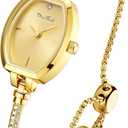 Petite Bracelet Watch for Women, Gifts for Girlfriend Diamond Dress Analog Watch Waterproof