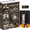 Book Safe with Combination Lock, Hidden Safe (9.5 x 6.2 x 2.2 Inch) with Fireproof Bag, Secret Diversion Safe, Hollow Book Box Hidden Storage, Money Safe Box for Cash (COFFEE) (Large)