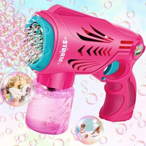 Bubble Guns for Toddlers, Bubble Machine for Kids,Automatic Bubble Blower with Bubble Solution,Bubble Maker for Bubble Blaster Party Birthday, Outdoors Activity for 3+ Year Old Boy & Girl Light Red