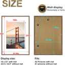 A1 Picture Frame, Rustic Brown Solid Wood Frame with Acrylic Plexiglass for Pictures A2 with Mat or A1 without Mat, Wall Mounting Display Photo Frame 1 Pack