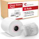 10 Rolls - Clover Station Receipt Paper - 3 1/8" x 230' - BPA Free - Thermal Receipt Paper Rolls for Clover Duo C505 and Clover POS Station Printer P100, P500, P550