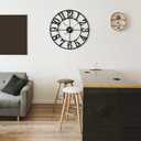 Mee 2ou Large Wall Clock for Living Room Decor - 60cm/ 24 Inches Silent Non-Ticking Metal Wall Clocks Battery Operated, Vintage Decorative Modern Wall Clock for Bedroom, Office, Farmhouse Decor