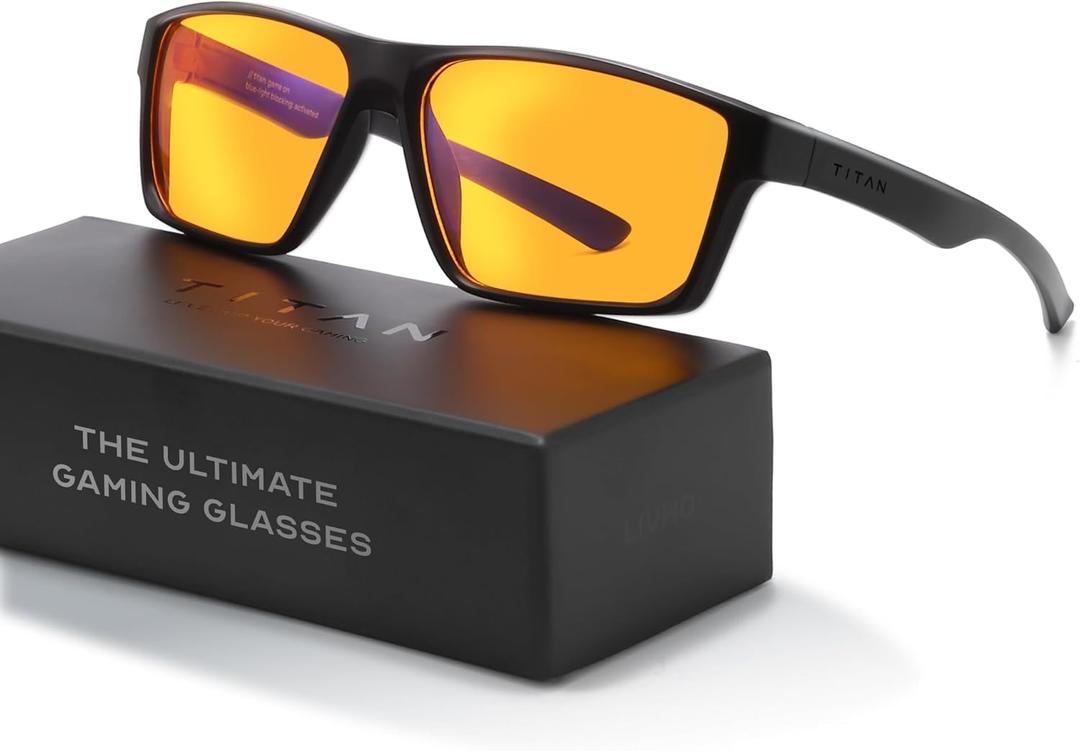 Titan Gaming Glasses, Anti Blue Light Glasses Men, UV400 Protection Blue Light Blocking Glasses for Computer Eye Strain