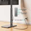 WALI Floor TV Stand with Power Outlet, Tall TV Stand Mount for 32-75 inch TV up to 110 lbs, Swivel and Height Adjustable TV Stands with Wood Base for Bedroom, Living Room(TVDVD-7P), Black