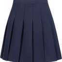 Womens Pleated Skirt with Built-in Shorts High Waisted A-Line Tennis Skirts for Cheer Uniform Office Work Casual Skirts, Large
