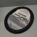 Road Comforts Car Steering Wheel Cover - Microfiber Leather Steering Wheel Wrap Sports 14.5-15 Inch Steering Wheel Cover Non-Slip for Men Women Black Color