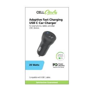 Cell Candy Adaptive Fast Charging USB C Car Charger 20W