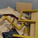 8.2FT Square Arch Backdrop Stand,Metal Gold Backdrop Stand Heavy Duty Adjustable,Extra 2 Clamps Change Over The Table Rod Stand,Wedding Balloon Arch Stand for Baby Shower Parties Decoration