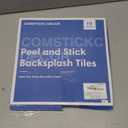 Pure White Peel and Stick Backsplash,10 Pcs 12''x12'',Glossy White Peel and Stick Tiles Stickers Vinyl Backsplash Kitchen Bathroom,Waterproof,Removable