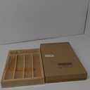 Expandable Bamboo Kitchen Drawer Organizer for Cutlery and Utensils, Adjustable Bamboo Wood Cutlery Tray in Drawer for Flatware and Silverware in Kitchen, (Natural) (7 Slots Expandable)